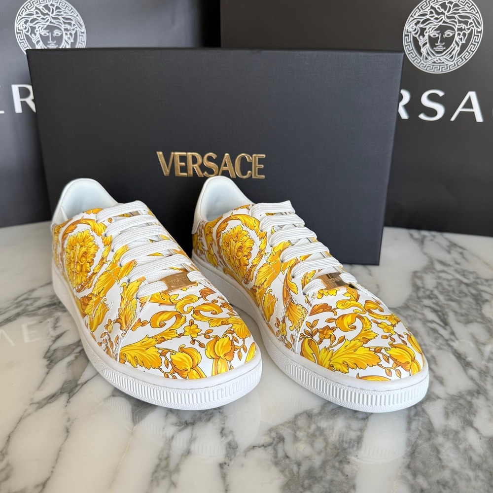 Versace Womens 1016935 Leather Medusa Head Low Top Sneakers Trainers EU 36
